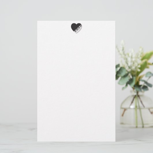 Piano Hart Stationery Briefpapier (Staand voorkant)