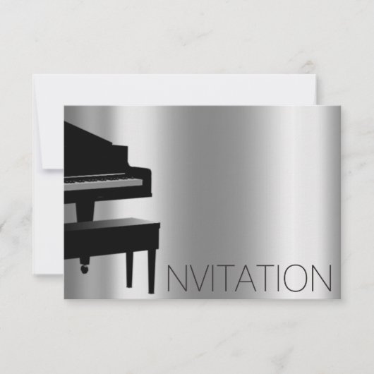 Piano Hause Concert Minimalisme VIP Black Aqua Kaart (Voorkant)
