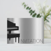 Piano Hause Concert Minimalisme VIP Black Aqua Kaart (Staand voorkant)
