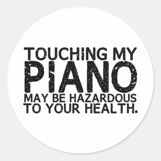 Piano Hazard Ronde Sticker (Voorkant)
