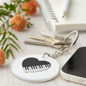 Piano Heart Acrylische Sleutelhanger (Voorkant Rechts)