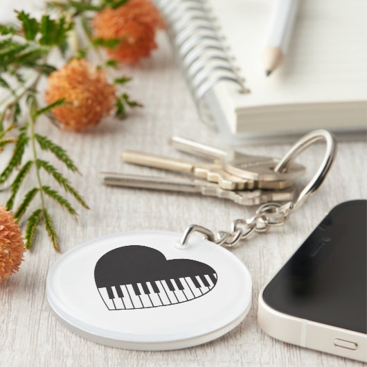 Piano Heart Acrylische Sleutelhanger (Voorkant Rechts)