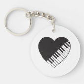 Piano Heart Acrylische Sleutelhanger (Voorkant)