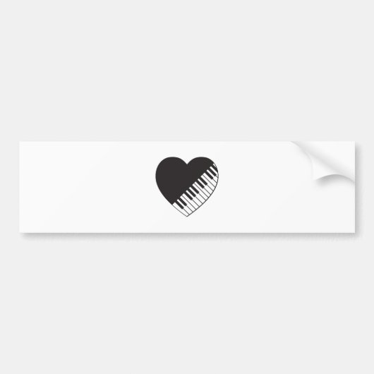 Piano Heart Bumpersticker (Voorkant)