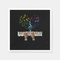 Piano Heart-Muzieknoten Treble Clef Piano Keyboard