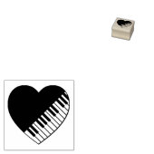 Piano Heart Rubberstempel (Gestempeld)