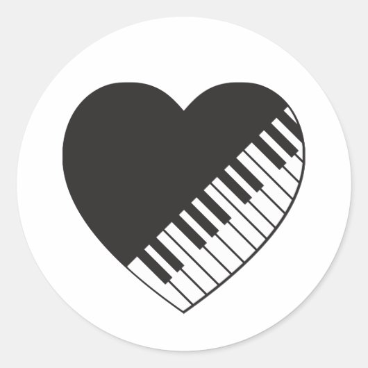 Piano Heart Sticker (Voorkant)