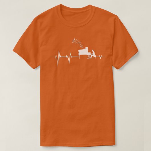 Piano Heartbeat Pianist klassieke muziek Jazz Comp T-shirt (Design voorkant)