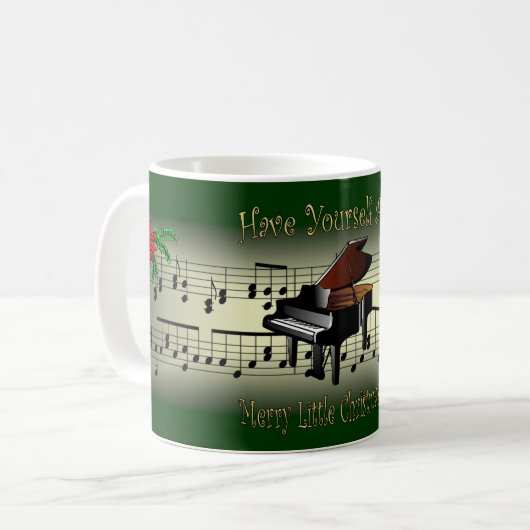 Piano ~ "Heb jezelf een prettig kerstfeest" Koffiemok (Voorkant links)