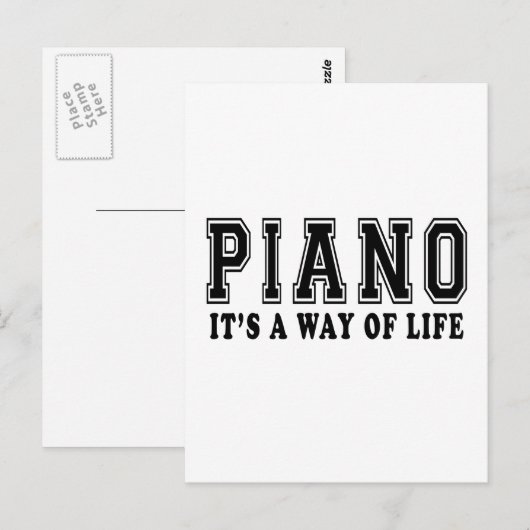 Piano Het is een manier van leven Briefkaart (Voorkant / Achterkant)
