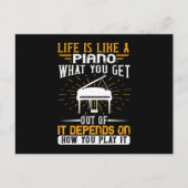 Piano - Het leven is als een piano Briefkaart (Voorkant)