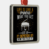 Piano - Het leven is als een piano Metalen Ornament (Rechts)