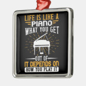 Piano - Het leven is als een piano Metalen Ornament (Links)