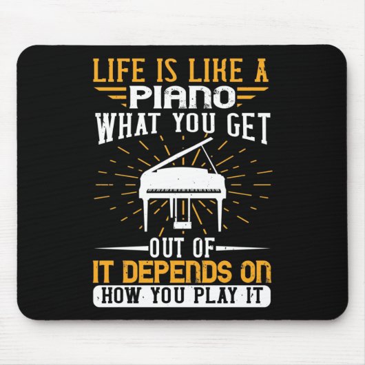 Piano - Het leven is als een piano Muismat (Voorkant)