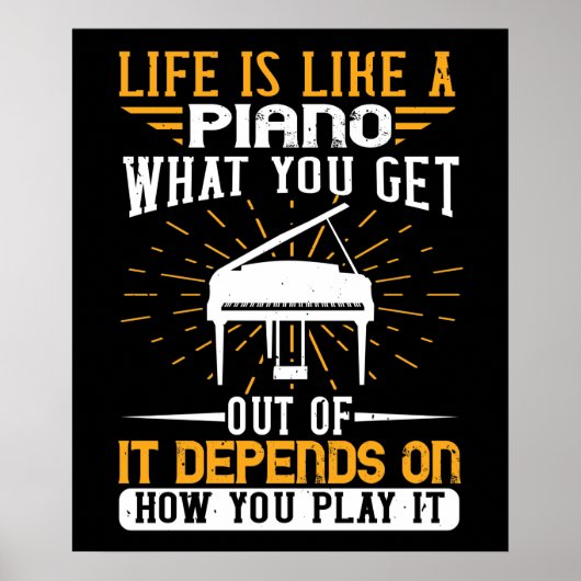 Piano - Het leven is als een piano Poster (Voorkant)