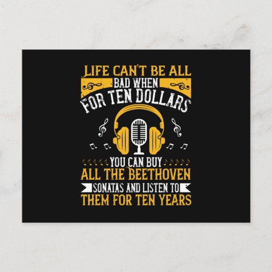 Piano - Het leven kan niet slecht zijn met Beethov Briefkaart (Voorkant)