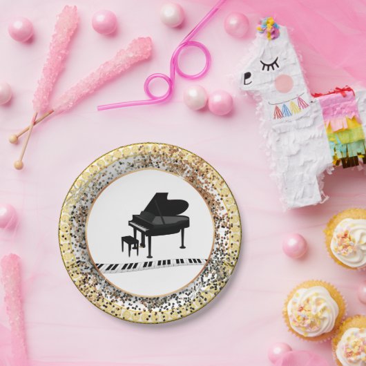 Piano-icoonontwerp Papieren Bordje (Feest)