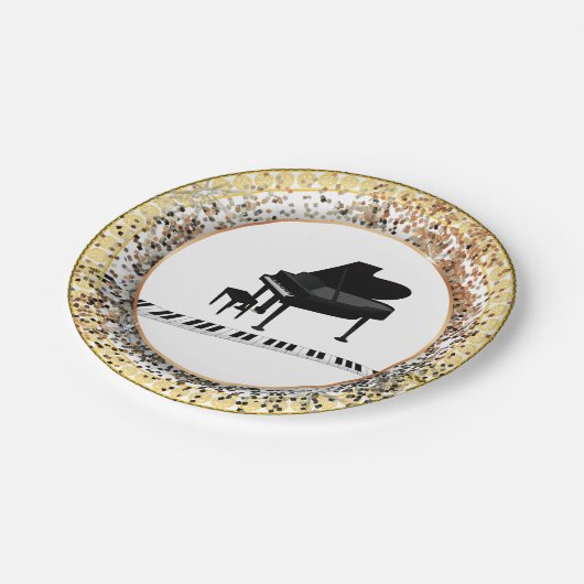 Piano-icoonontwerp Papieren Bordje (Gekanteld)