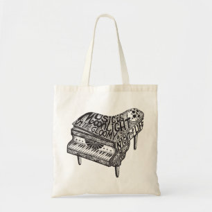 Piano Illustration Budget Canvas tas