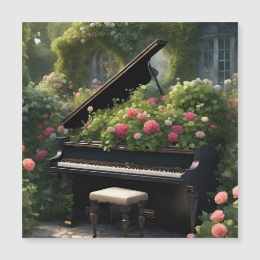 Piano in bloei- tuinschilderij (Voorkant)