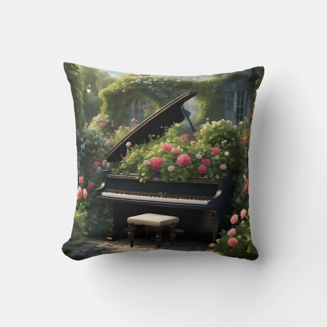 Piano in bloei- tuinschilderij kussen (Voorkant)