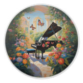 Piano in de tuin keramische knop (Voorkant)