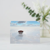 Piano in dramatisch wit landschap briefkaart (Staand voorkant)