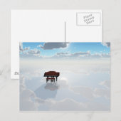 Piano in dramatisch wit landschap briefkaart (Voorkant / Achterkant)