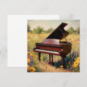 Piano in een bloemenveld kaart (Voorkant / Achterkant)