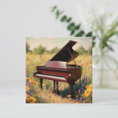 Piano in een bloemenveld kaart (Staand voorkant)