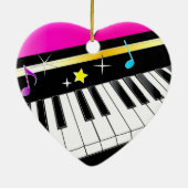 Piano in een hart keramisch ornament (Achterkant)