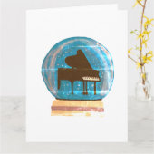 Piano in een Sneeuwbol Kaart (Gele Bloem)