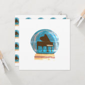 Piano in een Sneeuwbol Kaart (Voorkant / Achterkant in situ)