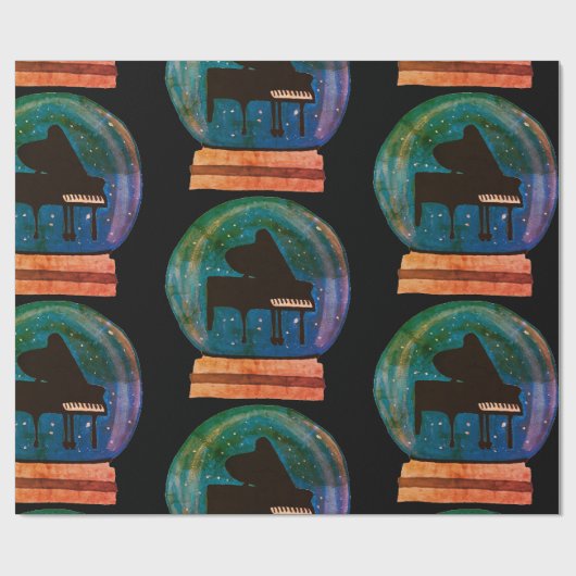 Piano in een Wereldbol Cadeaupapier (Vlak)