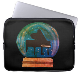 Piano in een Wereldbol Laptop Sleeve