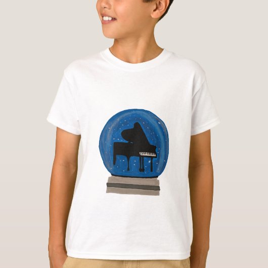 Piano in een Wereldbol T-shirt (Voorkant)