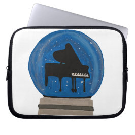 Piano in een Wereldbol van sneeuw - inpakpapier Laptop Sleeve