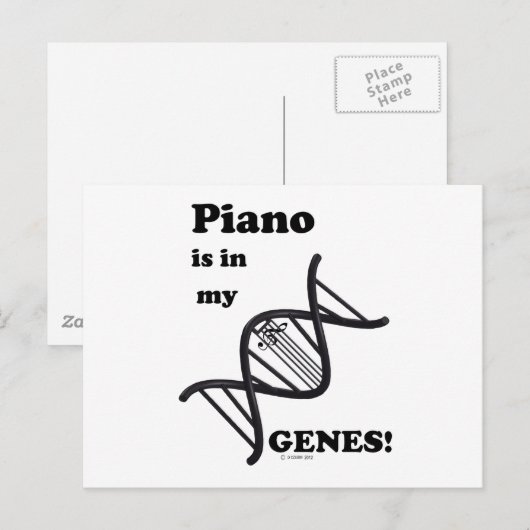 Piano in mijn genen briefkaart (Voorkant / Achterkant)