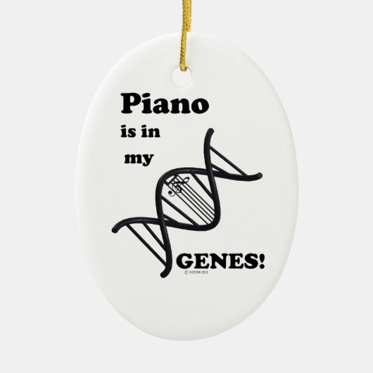 Piano in mijn genen keramisch ornament (Voorkant)