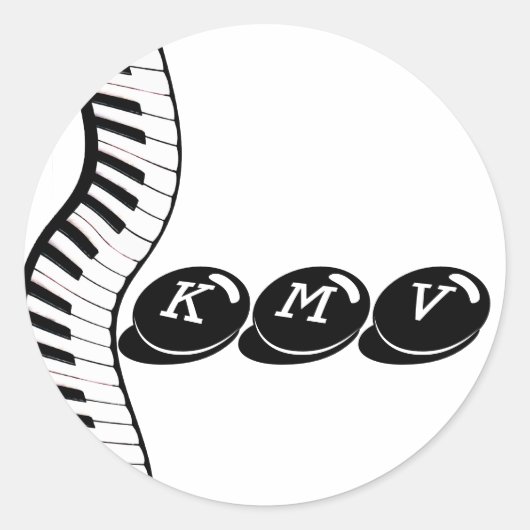 piano initialen Sticker (Voorkant)