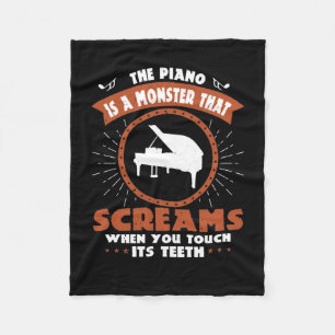 Piano is een monster dat schreeuwt fleece deken