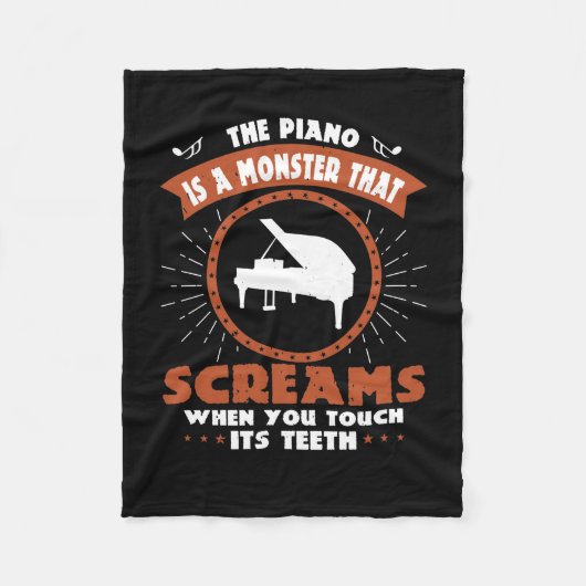 Piano is een monster dat schreeuwt fleece deken (Voorkant)