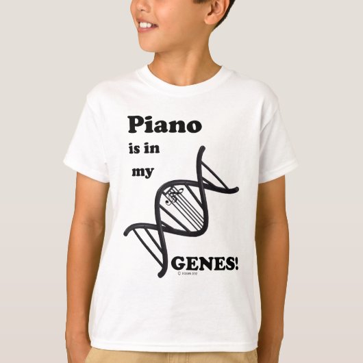 Piano is in mijn genen t-shirt (Voorkant)