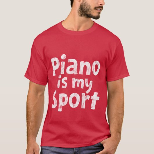 Piano Is My Sport retro T-shirt (Voorkant)