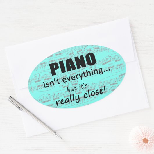 Piano is niet alles ovaal Sticker (Envelop)