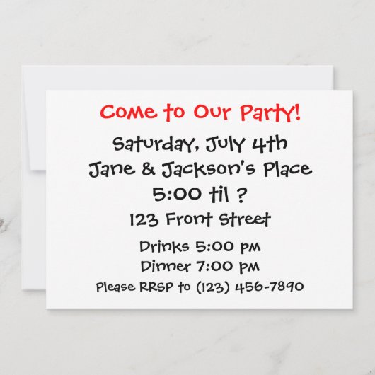 Piano Kaart (Achterkant)