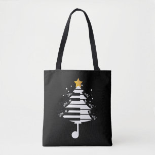 Piano Kerstboom Pianist Muziek Muzikant Gift Tote Bag