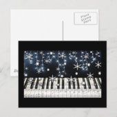 Piano Kerstmis Sneeuwvlok Keyboard Feestdagenkaart (Voorkant / Achterkant)