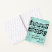 Piano Key Creëer om God Quote te prijzen Notitieboek (Binnen)