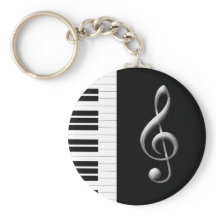 Piano Key en Gclef Sleutelhanger